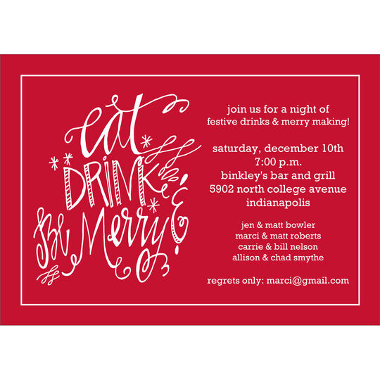 Eat Drink Be Merry Invitations